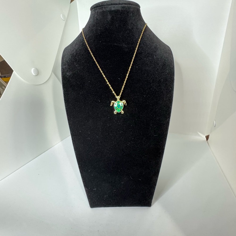 Gold Opal Stone Necklace - Picture 3 of 6